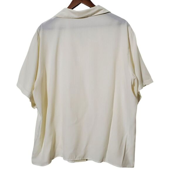 Joan Steele Floral Shirt Size 2X Plus Embroidered Collar Short Sleeve VTG Womens - Picture 4 of 9